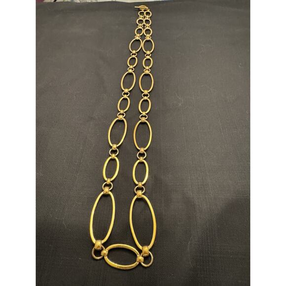 Ralph Lauren LRL Oval Link Necklace In Gold Tone - Picture 1 of 6